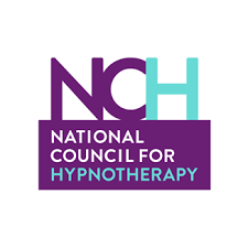 Logo of the National Council for Hypnotherapy (NCH) featuring text in purple and teal.