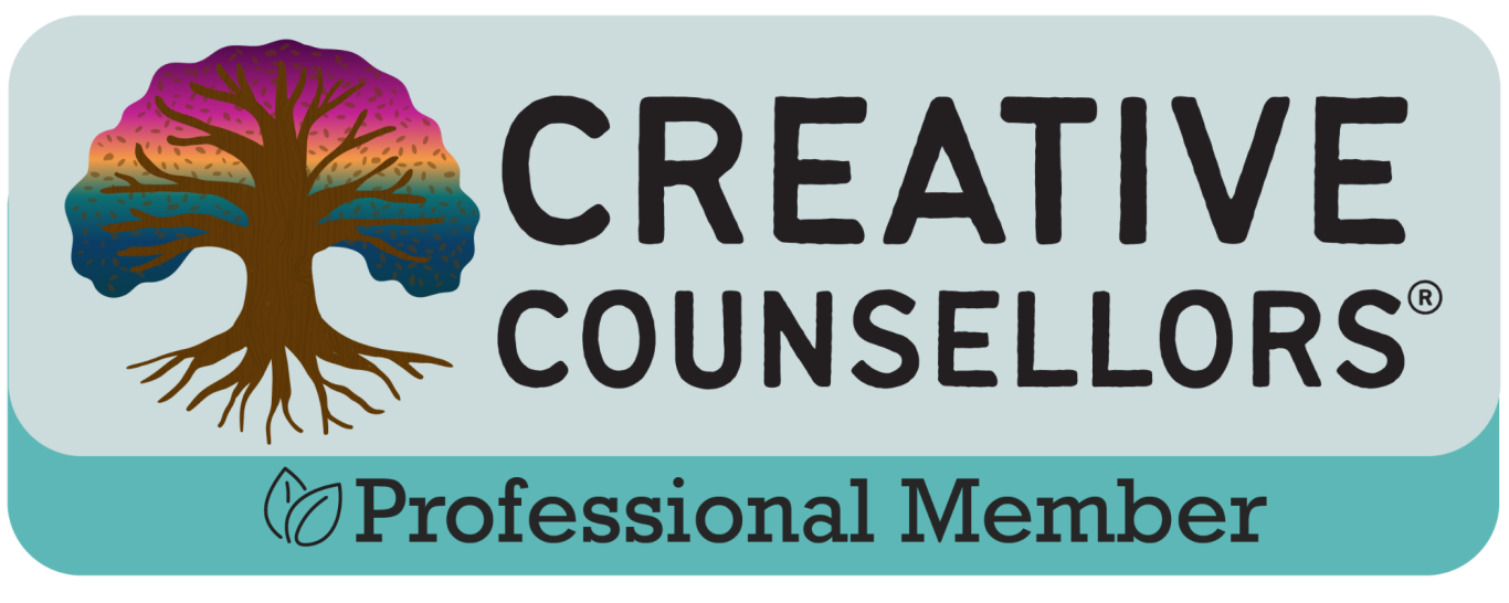Logo for Creative Counsellors featuring a stylised tree and the text "Professional Member."