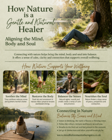 Woman sits by a serene lake, surrounded by nature, promoting wellness and healing.