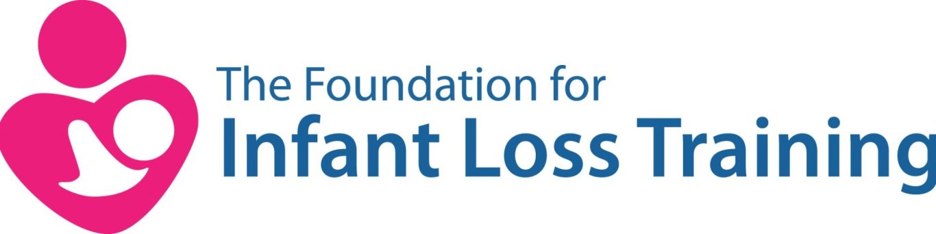 Logo of the Foundation for Infant Loss Training, featuring a pink heart and caring figure.