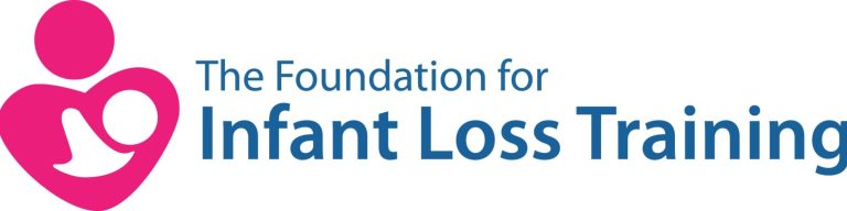 Logo of the Foundation for Infant Loss Training, featuring a heart and a parent holding an infant.